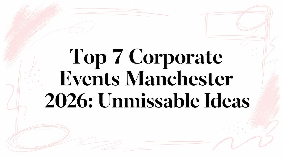 Top 7 Corporate Events Manchester 2026: Unmissable Ideas